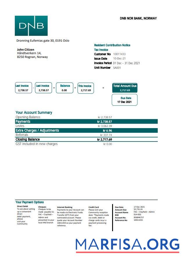 Realistic Norway DNB bank statement excel download for verification